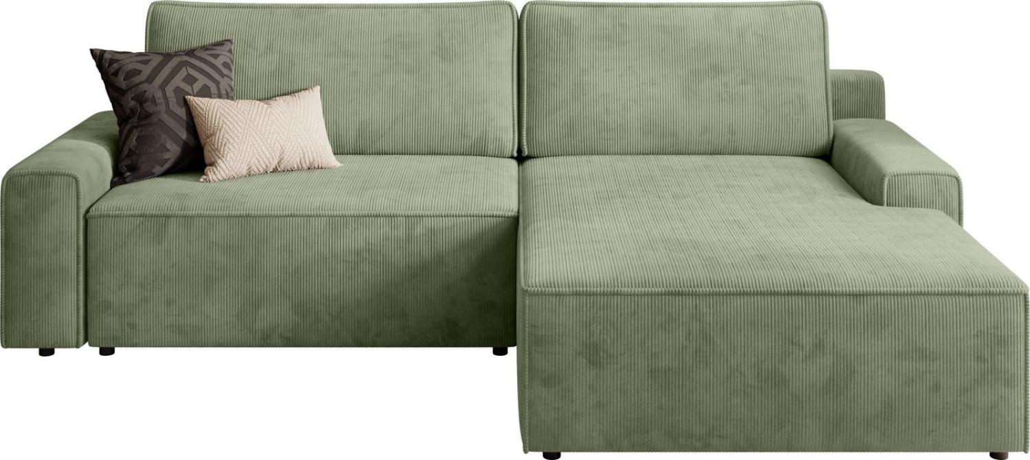 TRENDMANUFAKTUR Ecksofa Challenge, Schlafsofa mit Bettkasten, Couch in L-Form, Breite 245 cm, Recamiere beidseitig montierbar, mit Bettfunktion, trendiger Cordstoff Bild 1