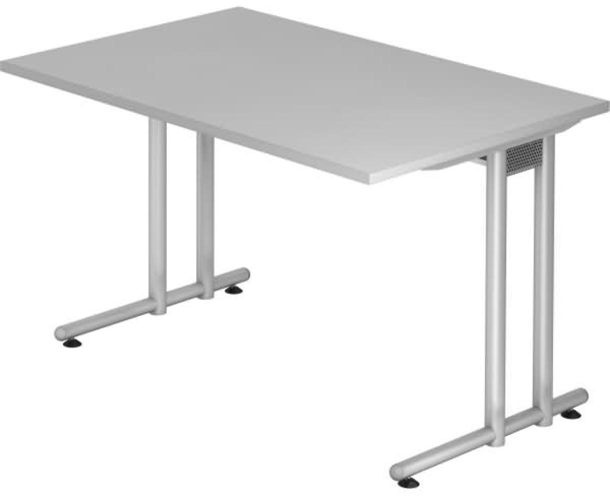 Schreibtisch NS12 C-Fuß 120x80cm Grau Gestellfarbe: Silber Bild 1