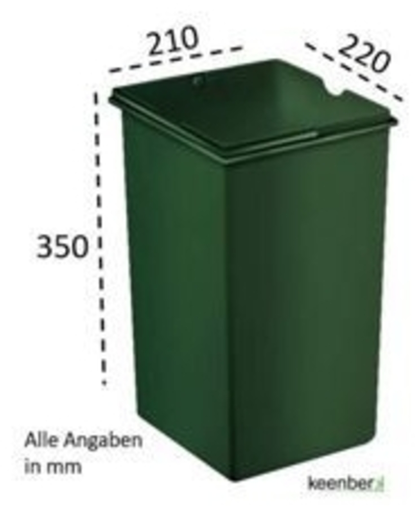 Ersatzeimer für Naber M7554002-1 - 15 Liter, grün, 21-22-35 cm Bild 1