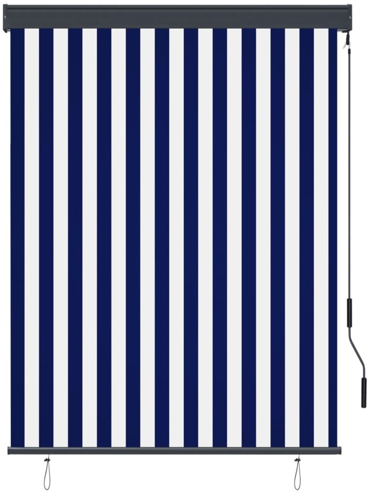 vidaXL Außenrollo 120 x 250 cm Blau und Weiß 145961 Bild 1