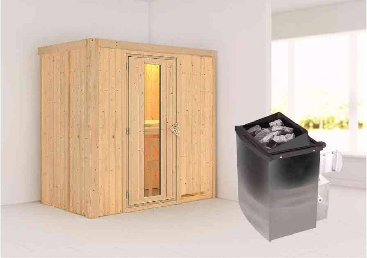 Karibu Sauna Variado + 9kW Saunaofen mit integrierter Steuerung Energiespartür Bild 1