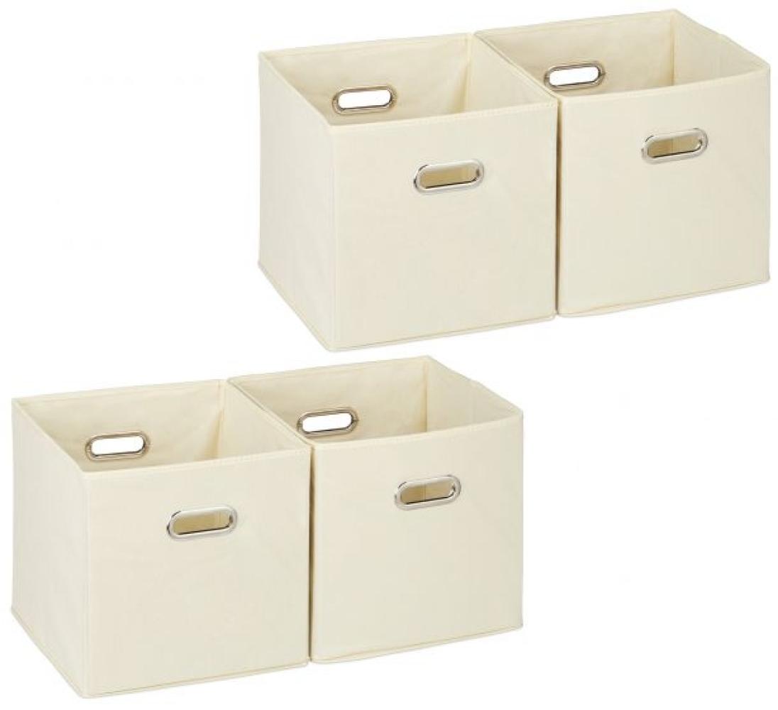 4 x Aufbewahrungsbox Stoff beige 10031286 Bild 1