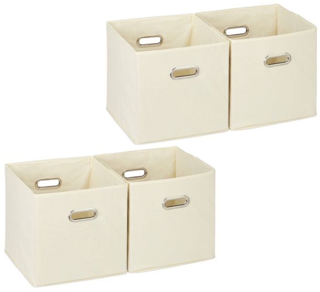 4 x Aufbewahrungsbox Stoff beige Bild 1