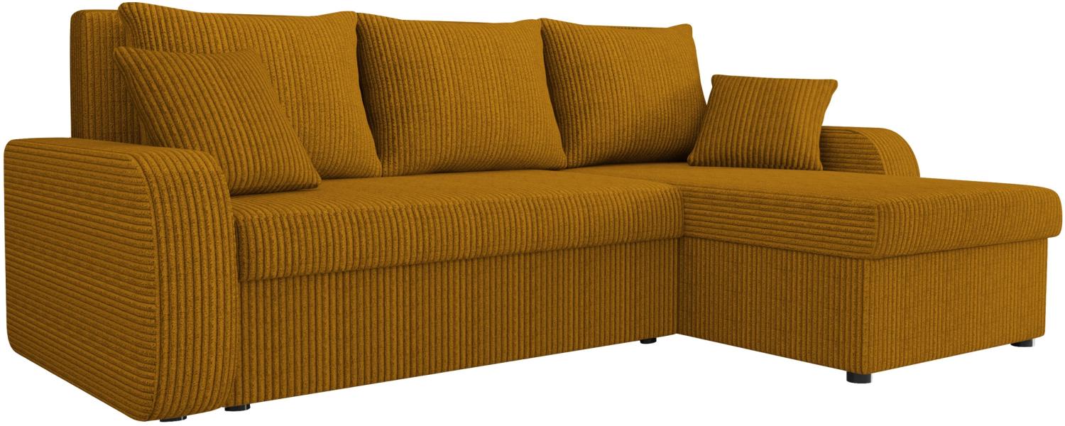 'Kris' Ecksofa Cord, Gelb, 80 x 147 x 238 cm Bild 1