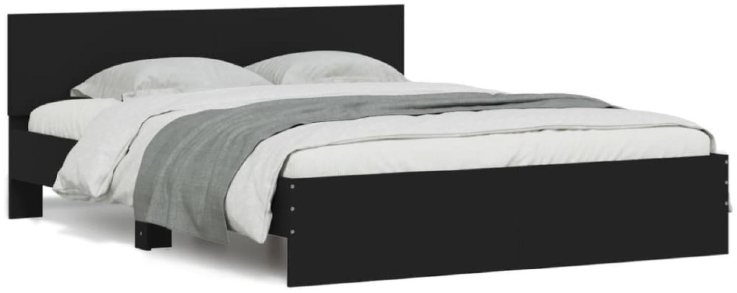vidaXL Bettgestell mit LED ohne Matratze Schwarz 150x200 cm 3207603 Bild 1