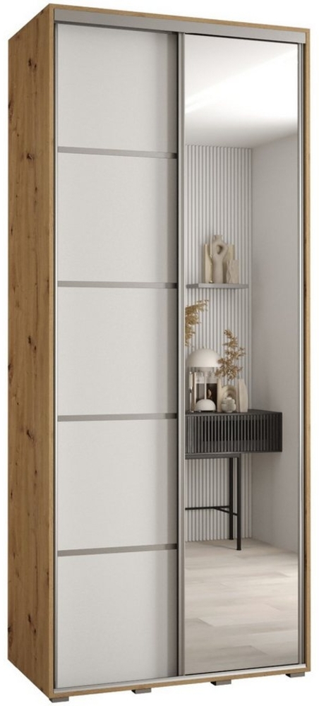 ABIKS MÖBEL Schwebetürenschrank Davos 5 Schlafzimmerschrank mit Spiegel, Kleiderstange und Regalen Bild 1
