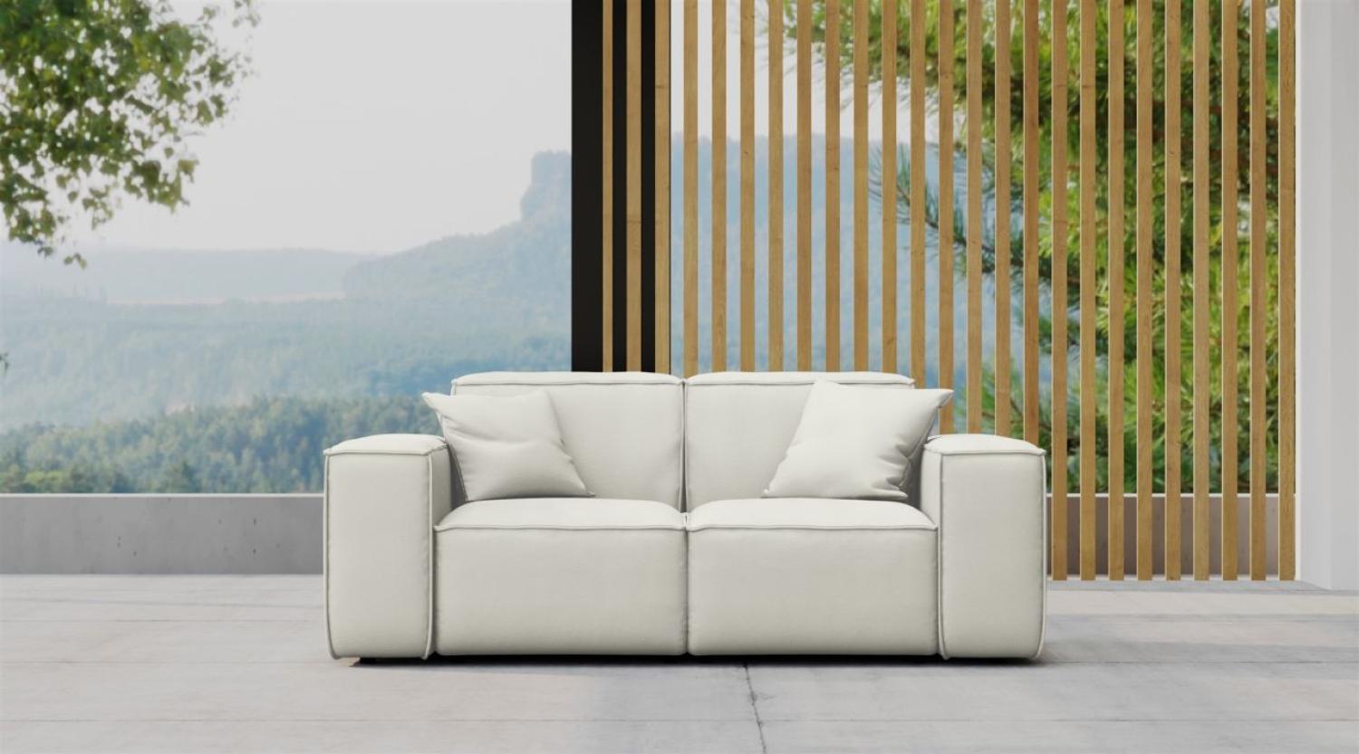 Gartensofa Loungesofa Sofa 2-Sitzer SUMMER wetterfester Stoff NXL Altweiß Bild 1