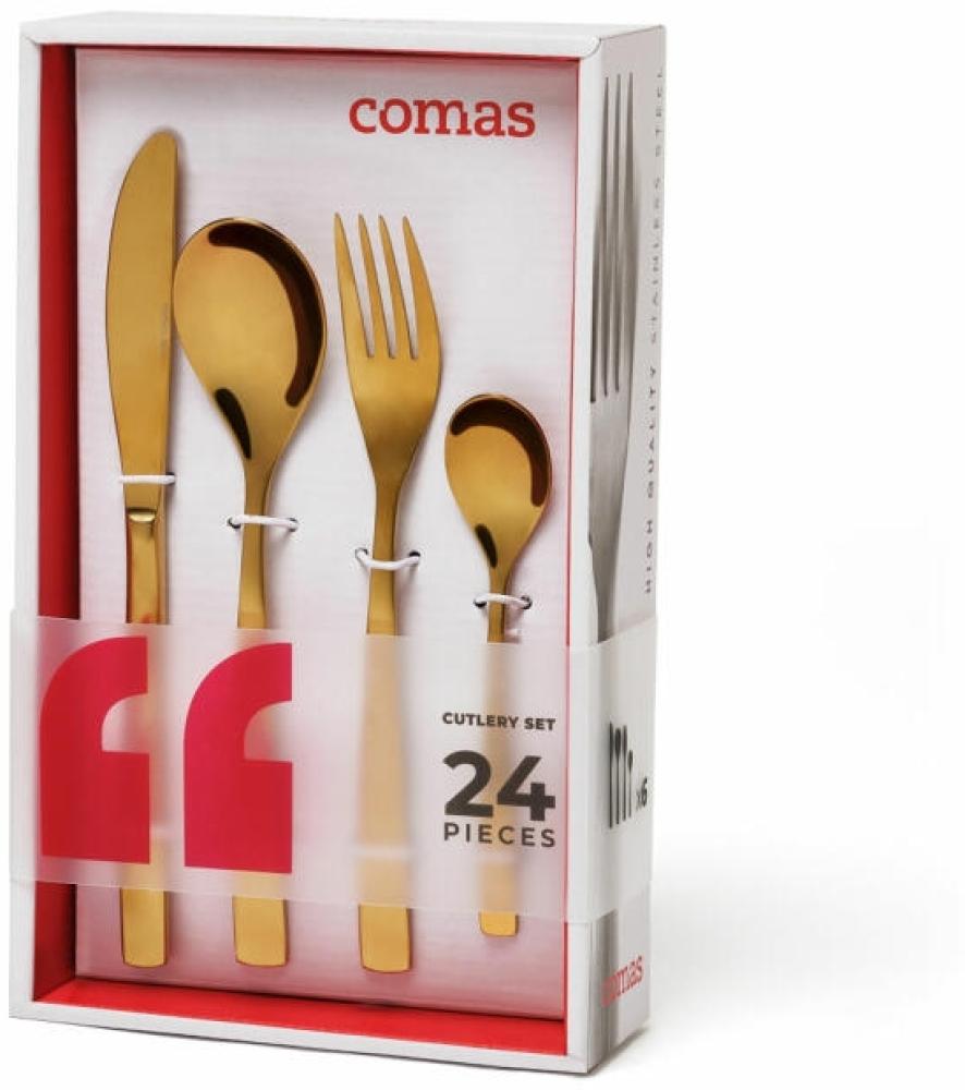 COMAS Besteck-Set BARCELONA GOLD 24 Teile Edelstahl 18/10 - 3 mm / PVD-Beschichtung / Gold-Finish Bild 1