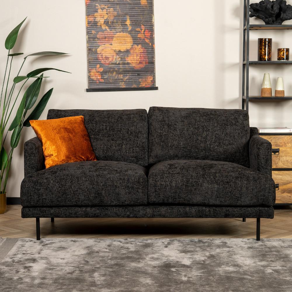 Bronx71 Sofa Denver Chenille 2,5-Sitzer schwarz Bild 1