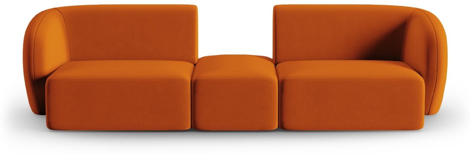 Micadoni Modulares Sofa Shane 2-Sitzer Mitte offen Samtstoff Terrakotta Bild 1