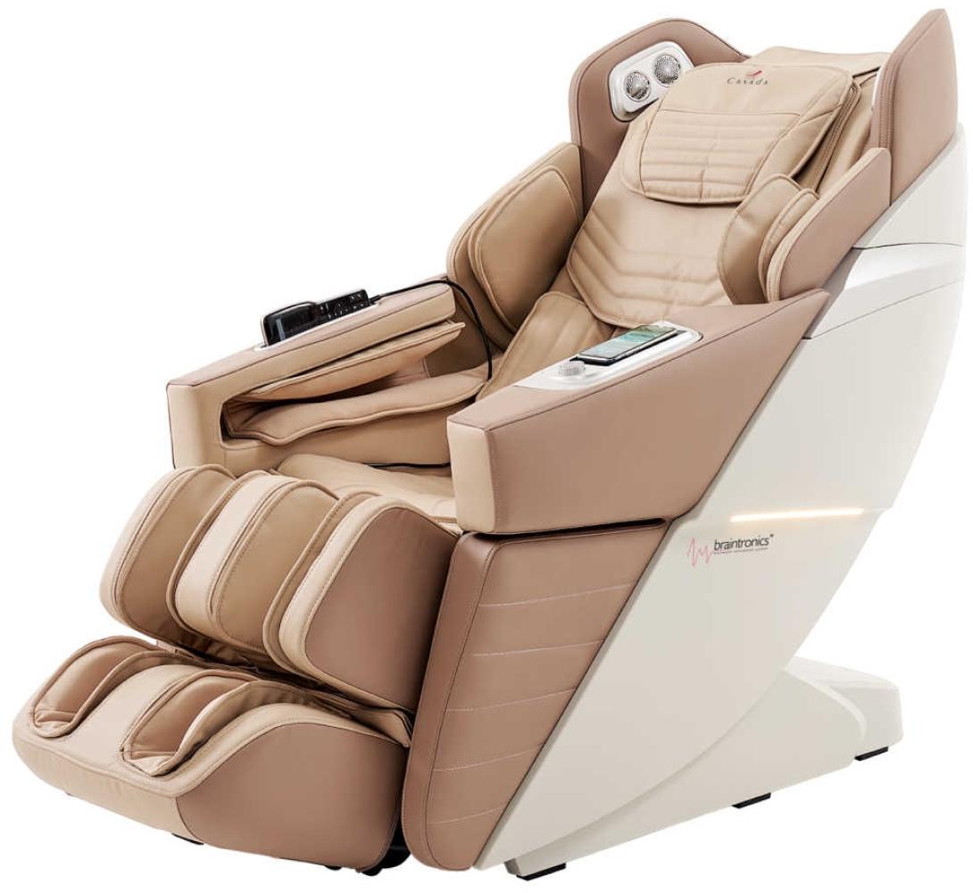 Casada AlphaSonic III Massagesessel - Kunstleder - Khaki-Weiß Bild 1