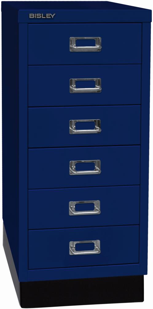 Bisley MultiDrawer™, 29er Serie mit Sockel, DIN A4, 6 Schubladen, Farbe oxfordblau Bild 1