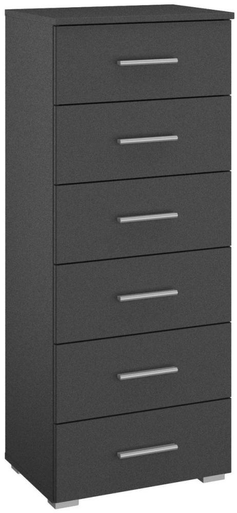 Kommode Hannah mit 6 Schubladen mit Softclose-Funktion grau B 47 cm H 119 cm Bild 1