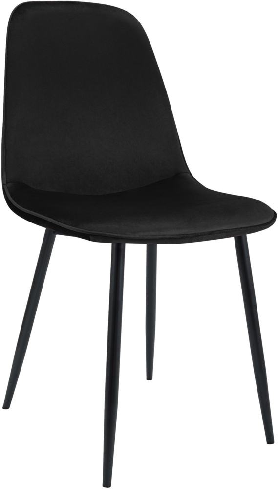 CLP Esszimmerstuhl Maryam gepolstert mit Rückenlehne,schwarz Samt Bild 1