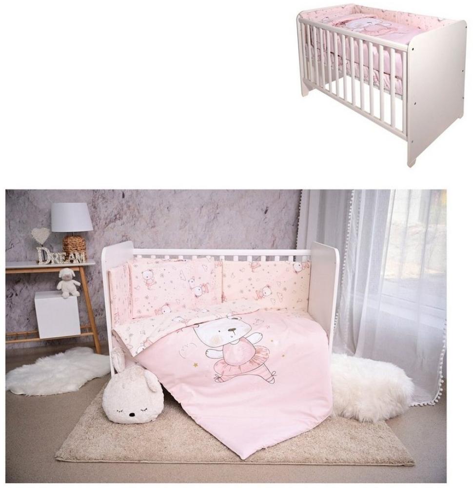 Lorelli Babybettwäsche Set Smile 6-teilig Decke 140x95 Kissen 43x35 Bett 120x60 rosa Bild 1