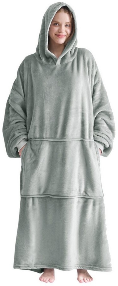 Wohndecke Hoodie Decke Damen Flanell Kuscheldecke mit Ärmeln, Good Nite Bild 1