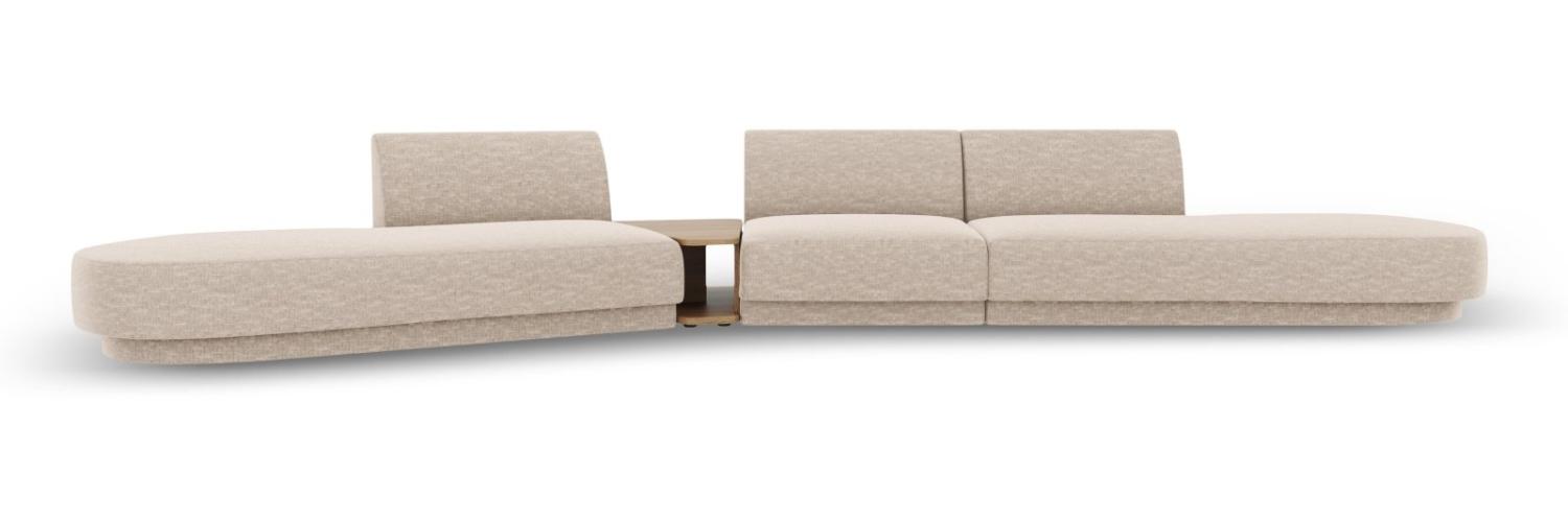 Micadoni Modulares Sofa Miley 5-Sitzer ohne Armlehnen Links Chenille Beige Bild 1