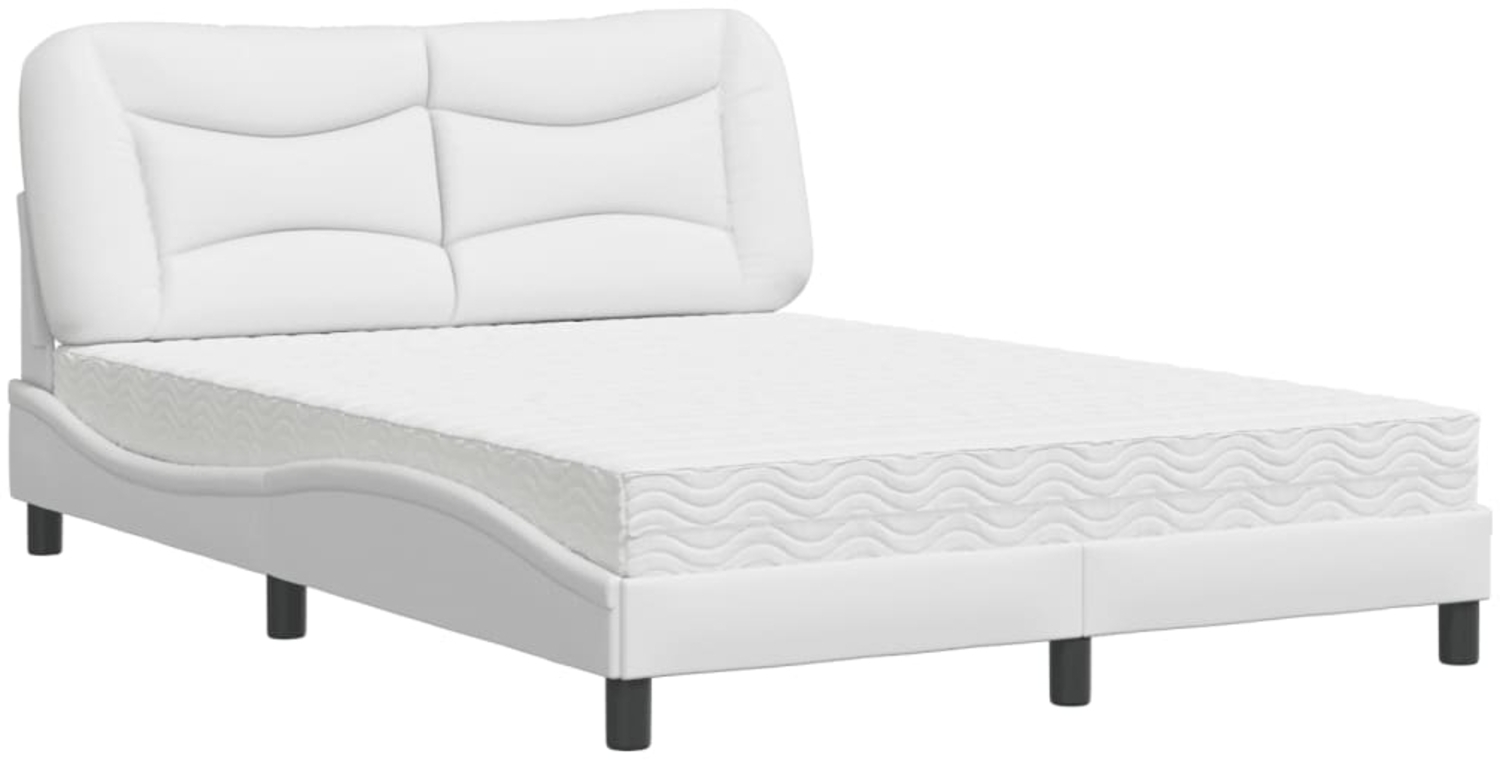 vidaXL Bett mit Matratze "Hvar" Weiß 140x200 cm Kunstleder 3208725 Bild 1