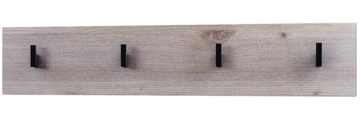 Vladon Garderobenpaneel Linea (Wandgarderobe, mit 4 Kleiderhaken), Eiche Nordic (72 x 14,5 x 3,5 cm) Bild 1