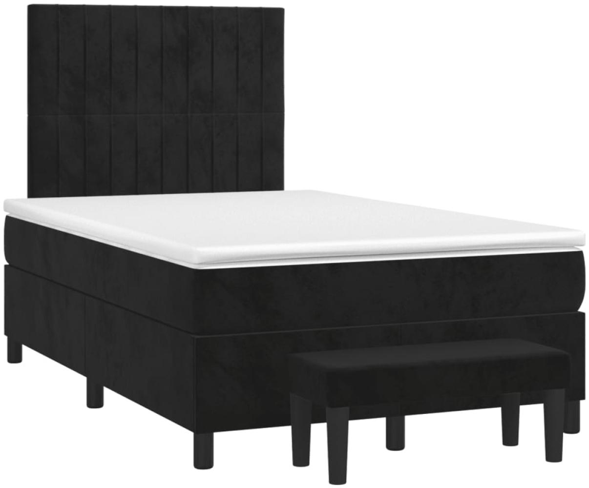 vidaXL Boxspringbett mit Matratze Schwarz 120x190 cm Samt 3270483 Bild 1
