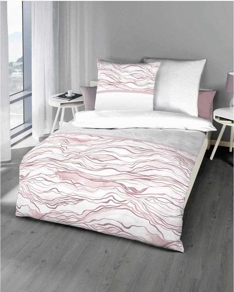 Kaeppel Mako Satin Bettwäsche Welle Wave Rosenholz 155x220 cm Bild 1