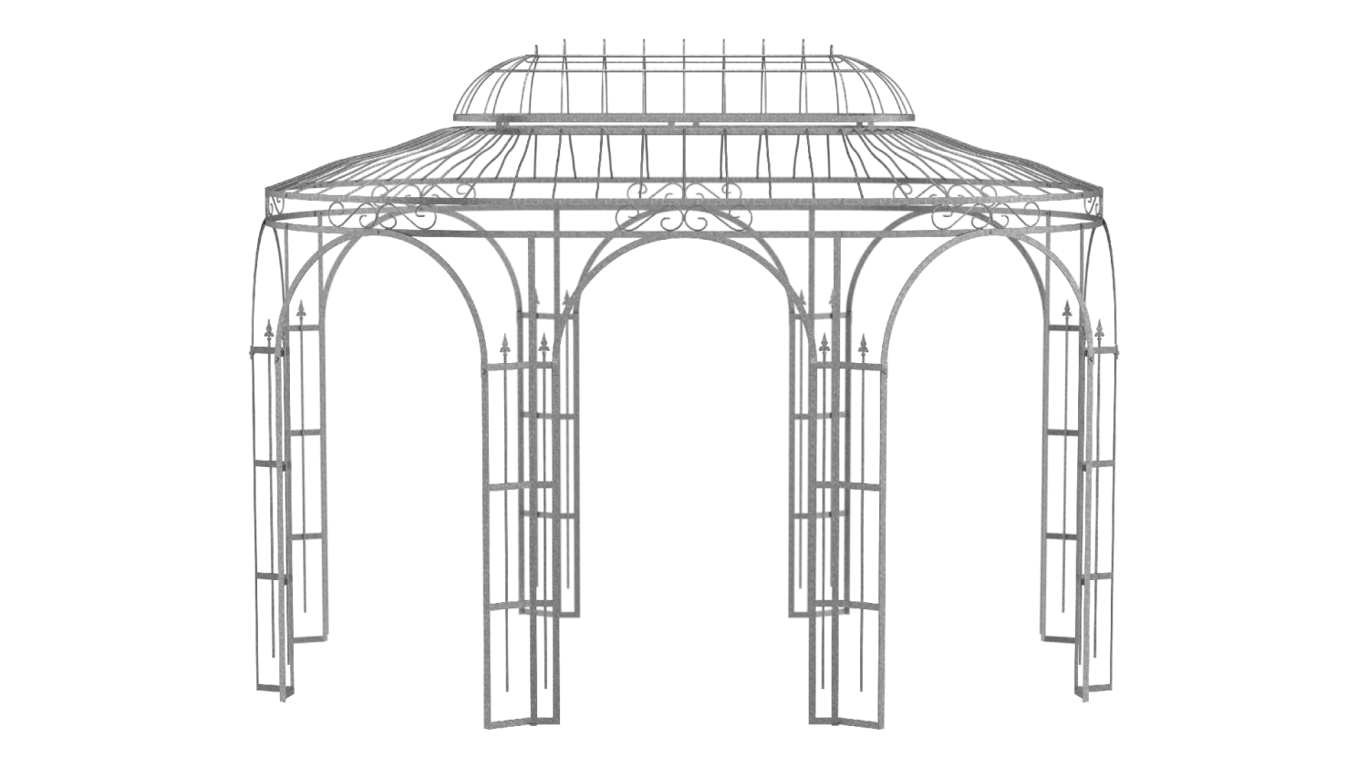 ELEO Eisenpavillon oval Verona 4 x 2,85 m feuerverzinkt Bild 1