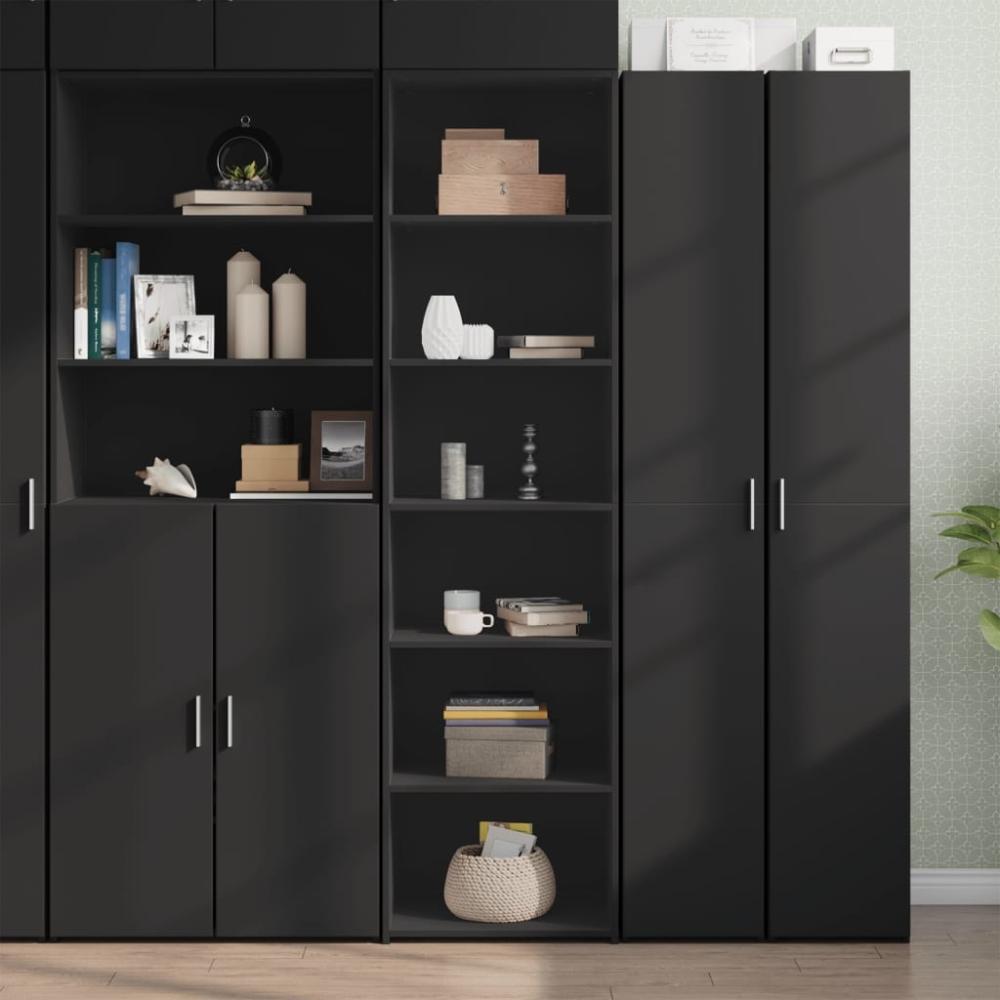 vidaXL Highboard Schwarz 50x41x185 cm Holzwerkstoff 3281681 Bild 1