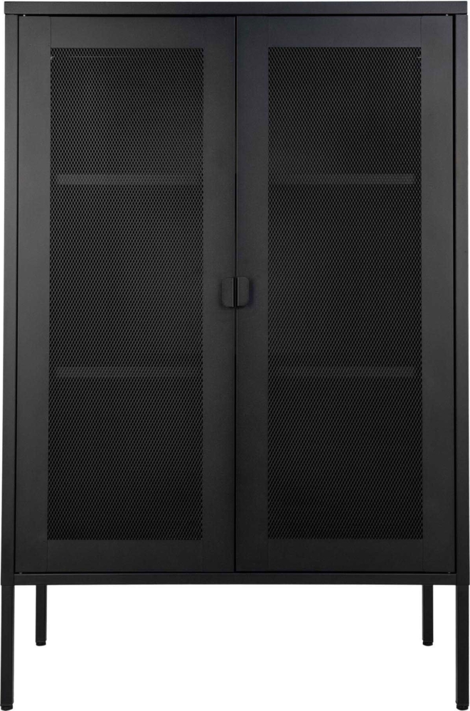 Schrank, 2 Gittertüren, Stahl, schwarz, 80 x 40 x 120 cm Bild 1