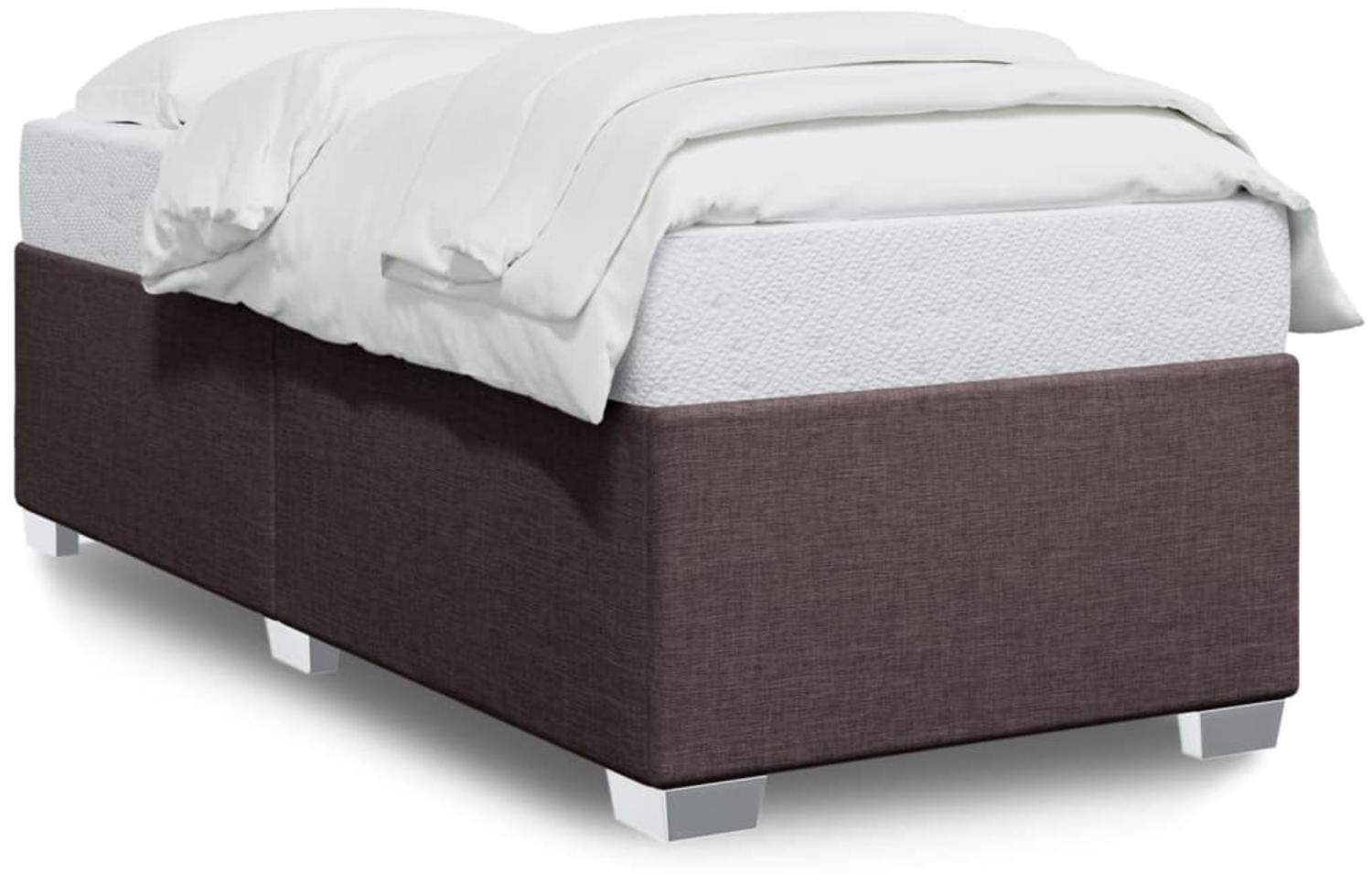 vidaXL Bettgestell ohne Matratze Dunkelbraun 100x200 cm Stoff 3284453 Bild 1
