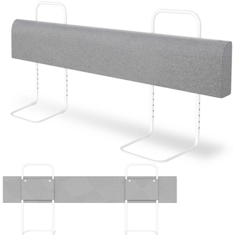 Clanmacy Bettschutzgitter Rausfallschutz Bett 5-Loch Höhenverstellbar Bettgitter 180cm (und strapazierfähigem Polyester Canvas Material 150-200cm), aus Metall Bild 1