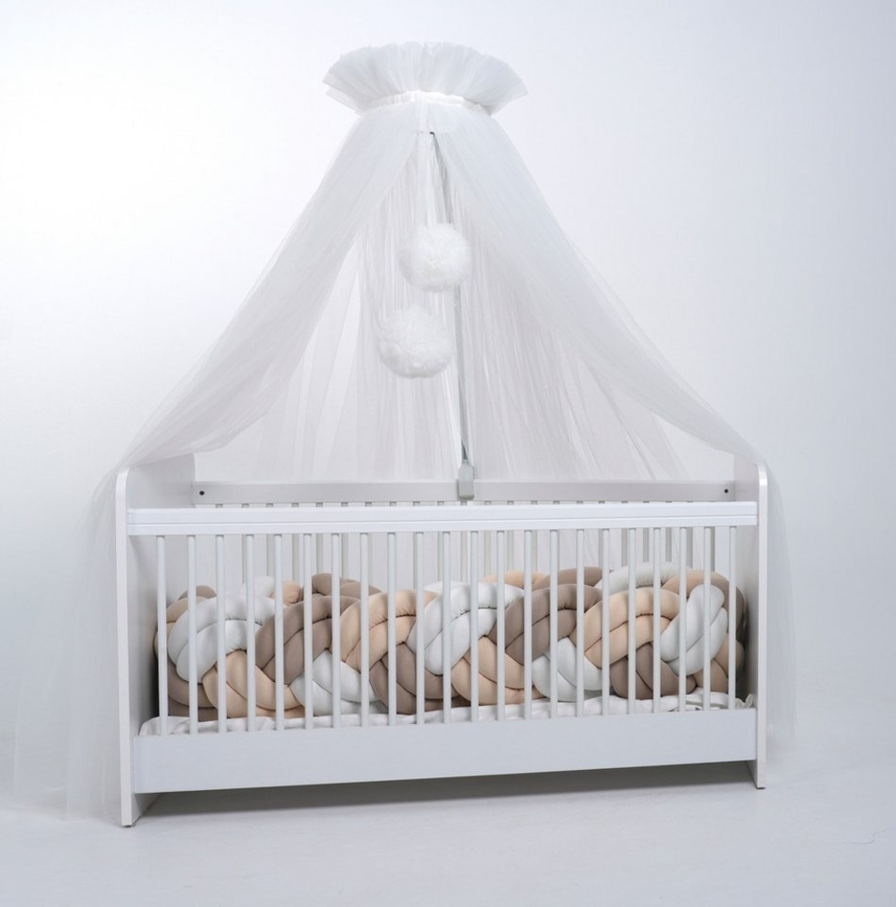 Baby Fancyroom Betthimmel Tüll Betthimmel für Babybett Babywiege Beistellbett Moskitonetz, 165cm lang, mit 2 Bommeln Bild 1