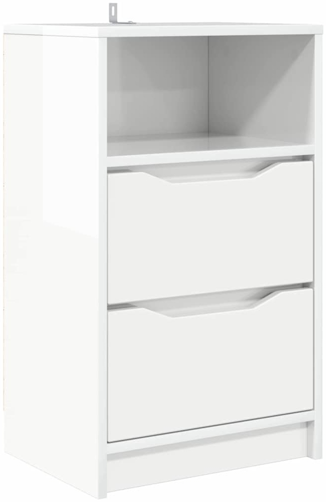 vidaXL Nachttisch Hochglanz Weiß 40 x 30 x 467 cm Holzwerkstoff 888915 Bild 1