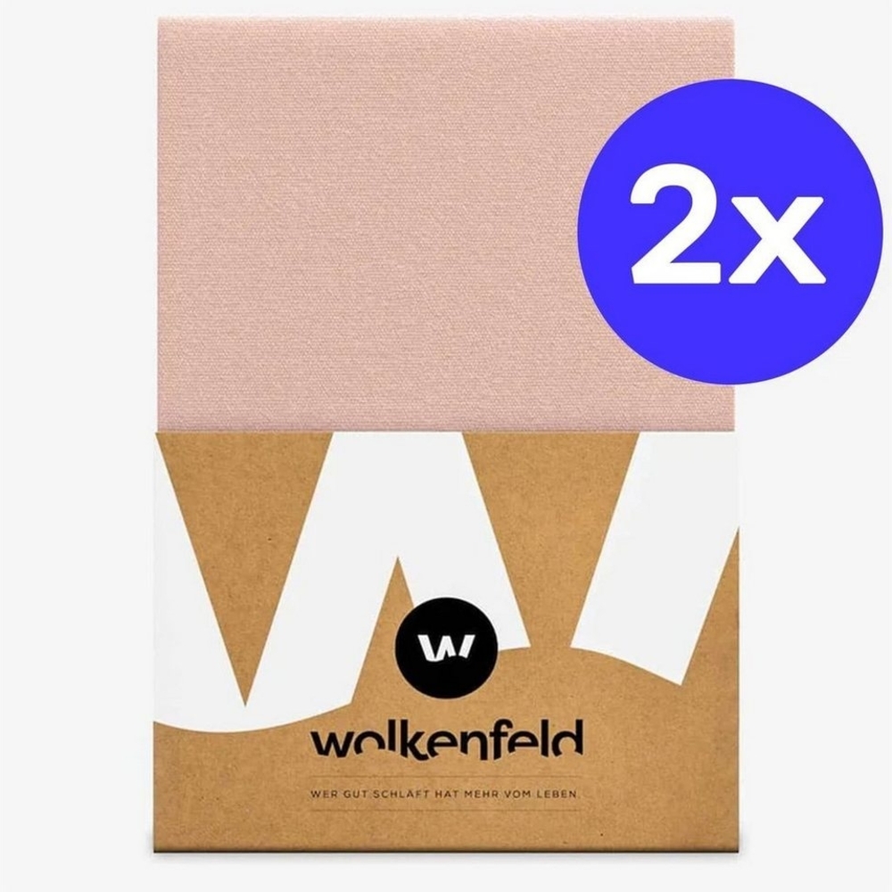 Wolkenfeld Spannbettlaken 100% Baumwolle - 2x superweiche Bettlaken für Matratzen von 5 bis 20cm, Baumwolle, Gummizug: Starker & Flexibler Super-Stretch Gummizug für maximalen Halt, (2 Stück), Rutschfest & Blickdicht - 90x200, 140x200, 160x200, 180x200... Bild 1