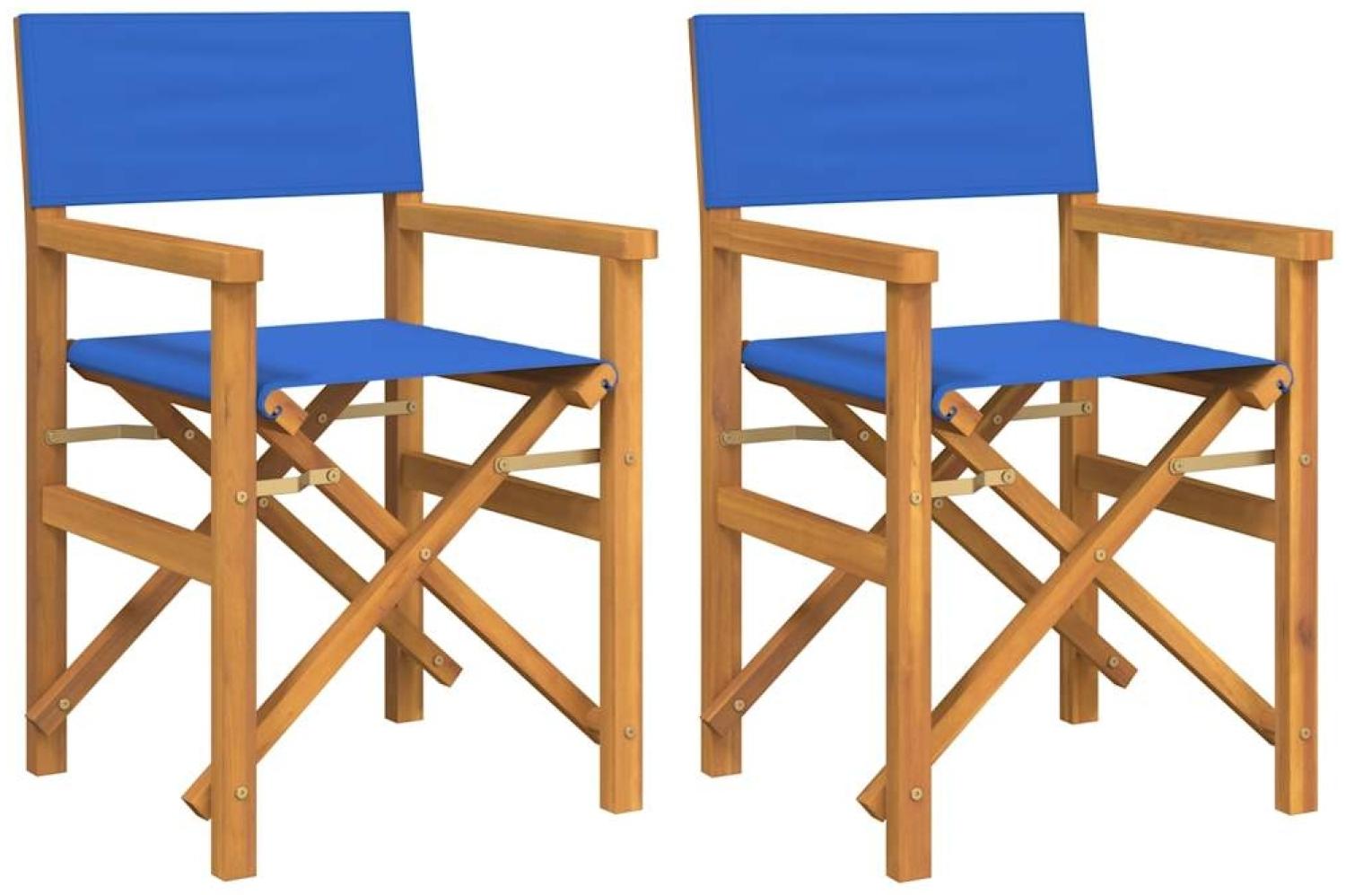 vidaXL Regiestühle 2 Stk. Klappbar Blau Massivholz Teak 4008514 Bild 1