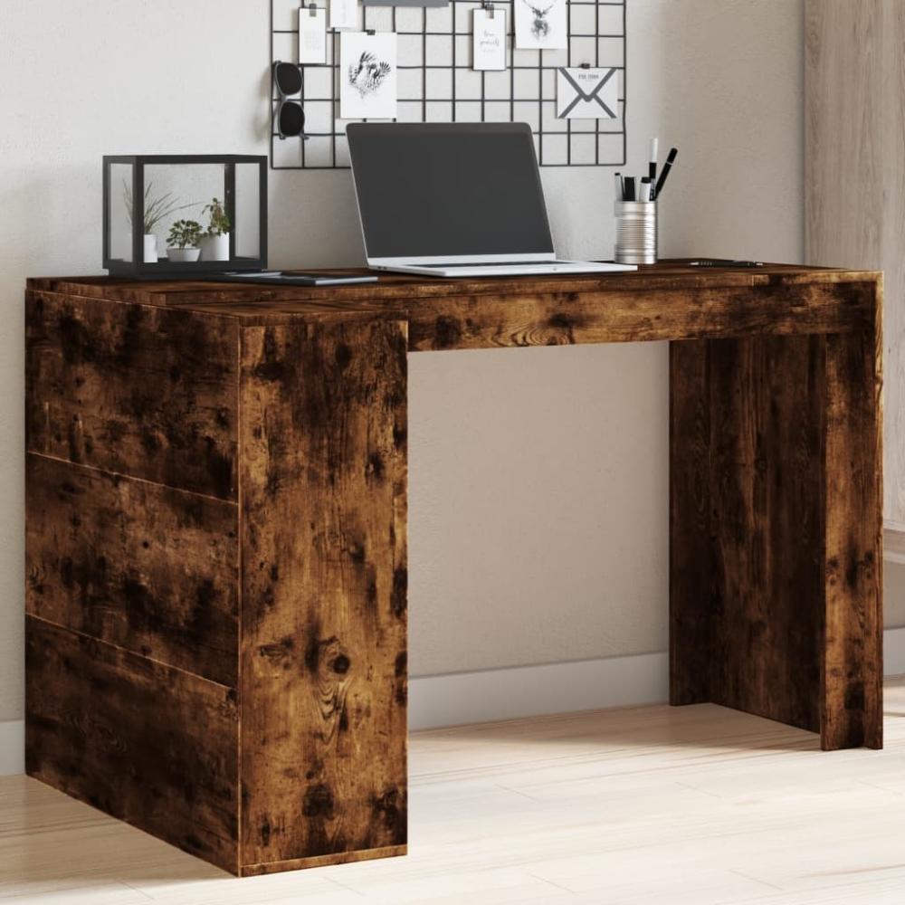 vidaXL Schreibtisch Räuchereiche 123,5x73,5x75 cm Holzwerkstoff 847986 Bild 1