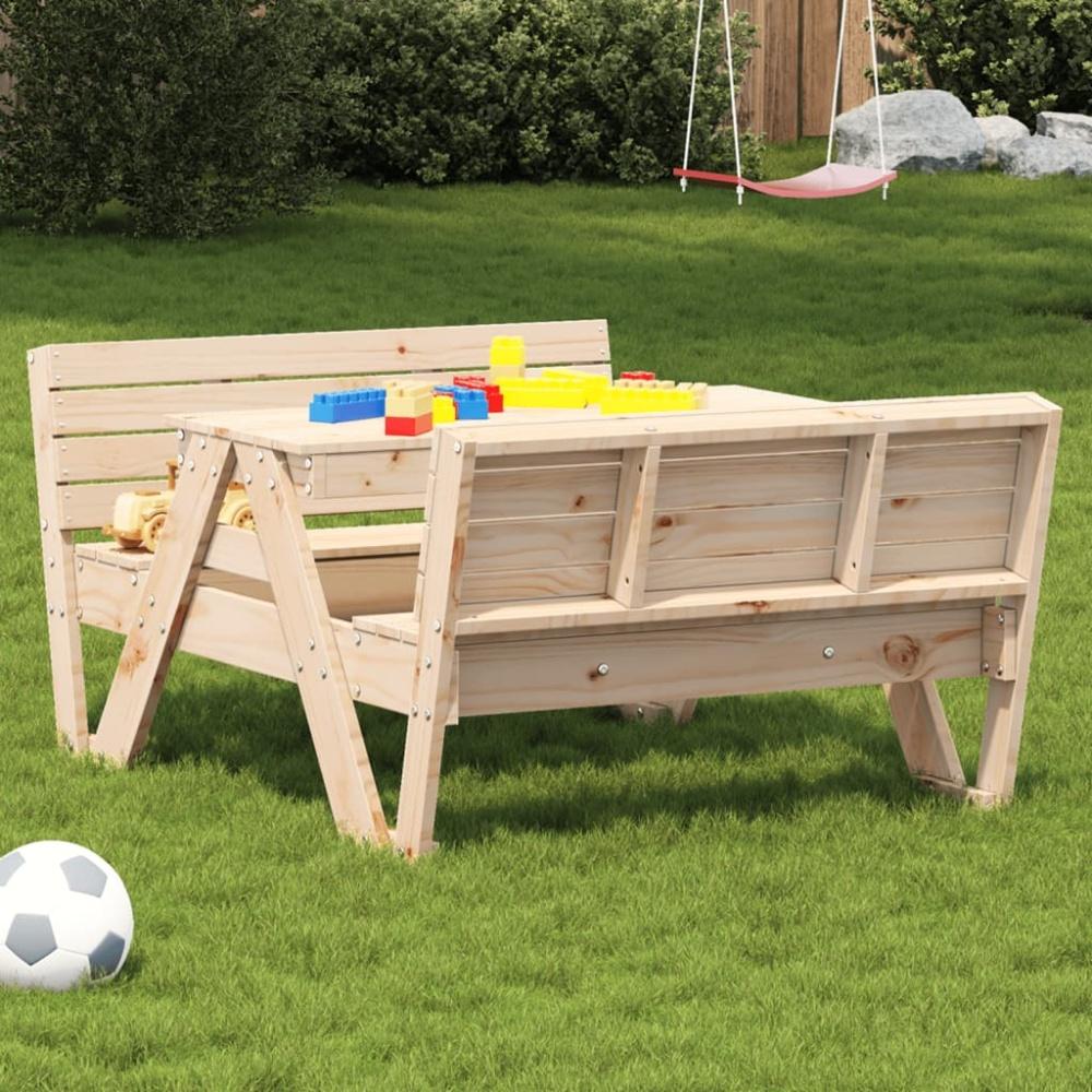 vidaXL Picknicktisch für Kinder 88x122x58 cm Massivholz Kiefer 832601 Bild 1