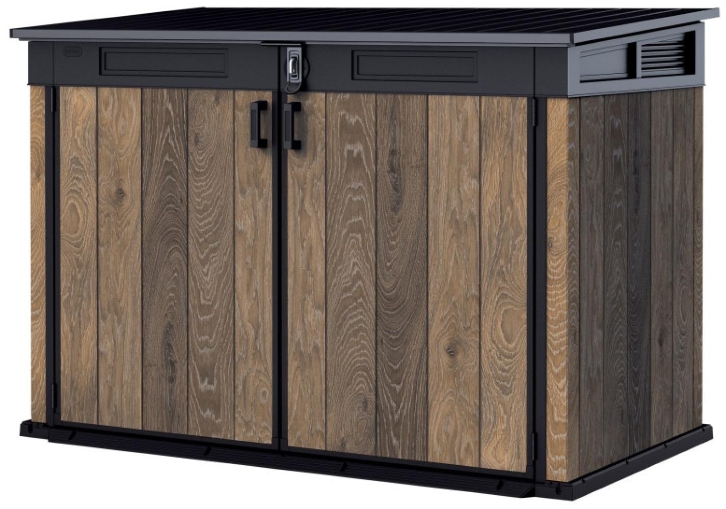 Keter Mülltonnenbox Signature Walnuss Mega 190 x 109 cm braun Holzoptik Bild 1