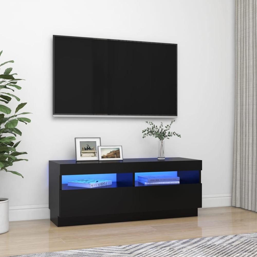vidaXL TV-Schrank mit LED-Leuchten Schwarz 100x35x40 cm 804455 Bild 1
