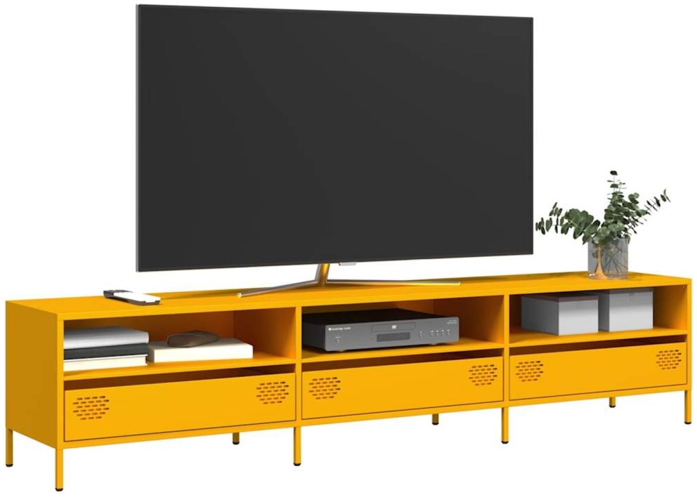 TV-Schrank Senfgelb 202x39x43,5 cm Kaltgewalzter Stahl 851349 Bild 1