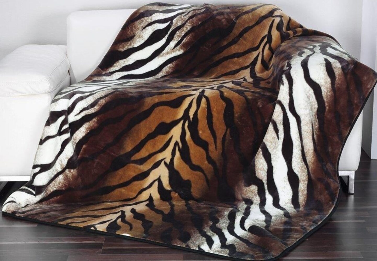 Wohndecke Königstiger, Gözze, Animalprint, Kuscheldecke Bild 1