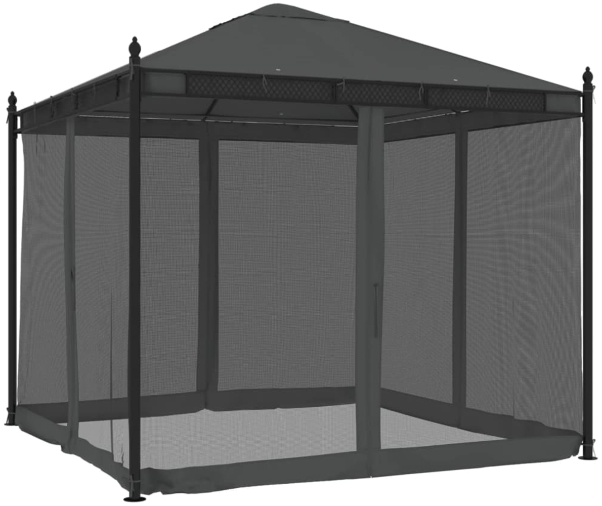 vidaXL Pavillon mit Netzwänden Anthrazit 2,93x2,93 m Stahl 368435 Bild 1