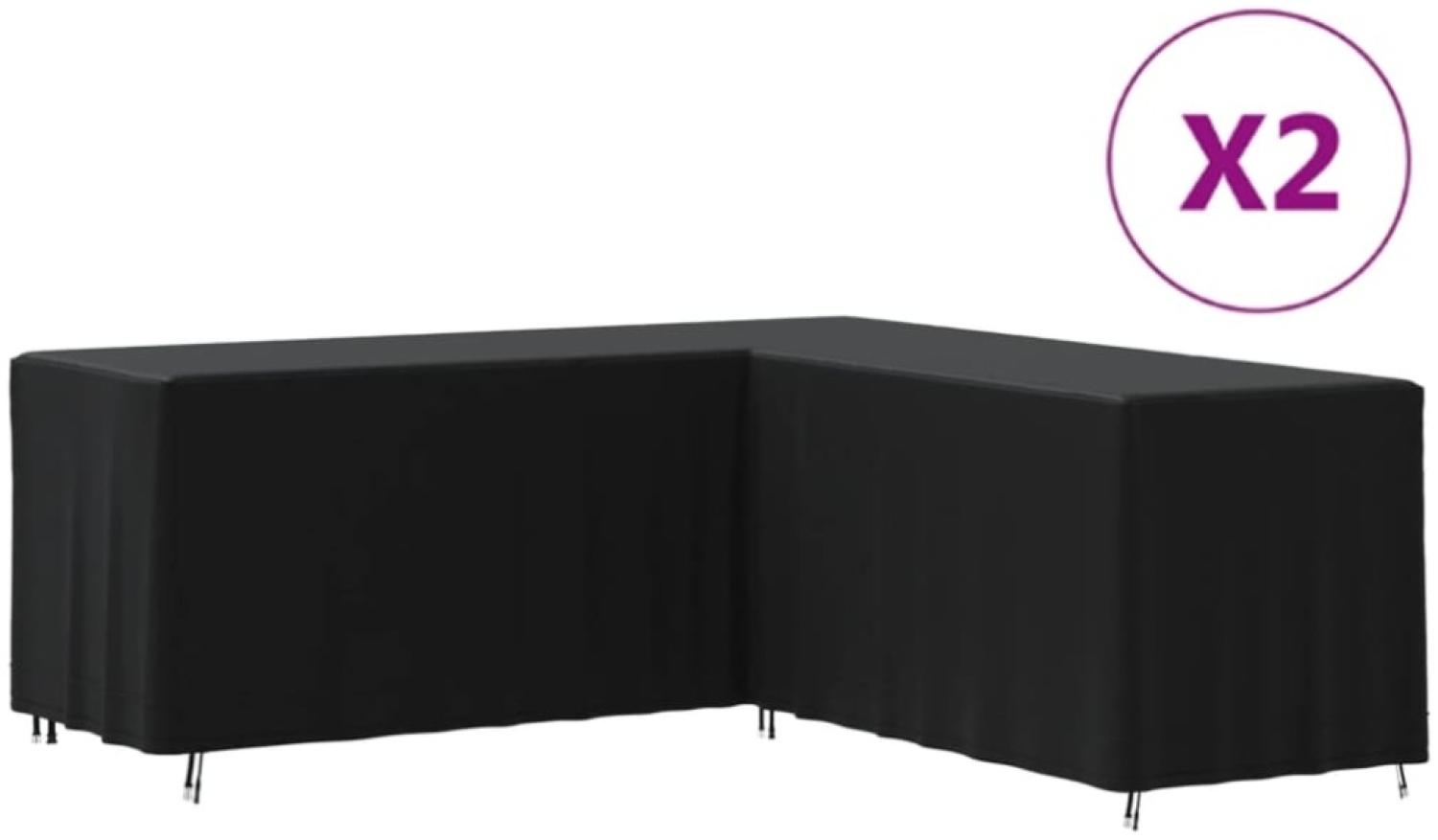 vidaXL Gartensofa-Abdeckungen 2 Stk. L-Form 254x254x80 cm 420D Oxford 3203369 Bild 1