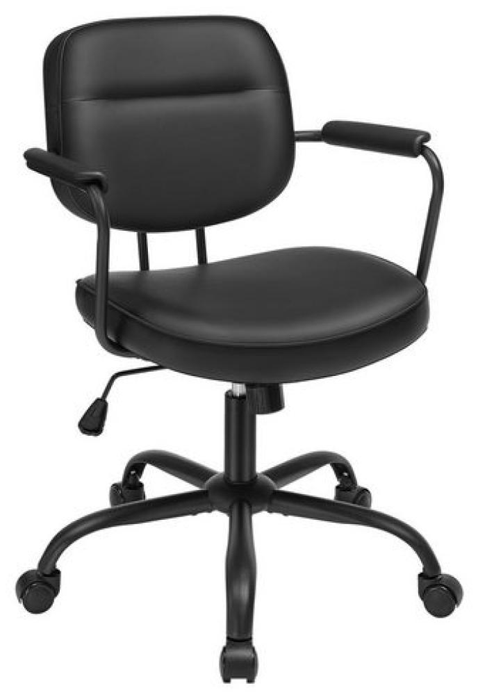 Songmics Bürostuhl, Schreibtischstuhl, PU, Drehstuhl, ergonomisches Design, verstellbare Armlehnen, Wippfunktion, höhenverstellbar, für Büro, Homeoffice, tintenschwarz Bild 1