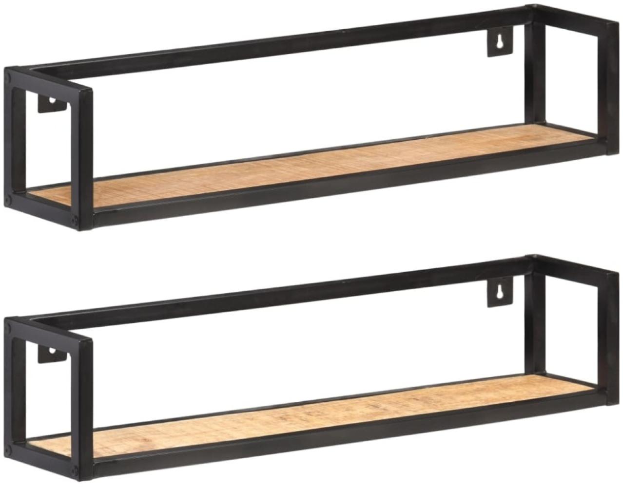 vidaXL Wandregale 2 Stk. 80 cm Raues Mangoholz Bild 1