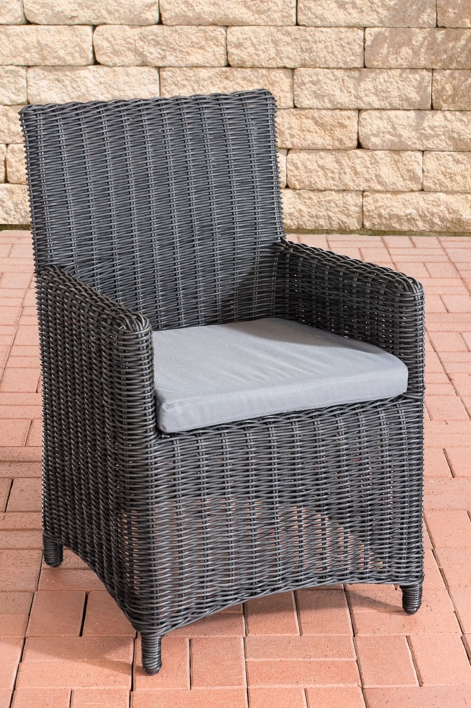 CLP Polyrattan Gartenstuhl Fontana 5mm,schwarz eisengrau Bild 1