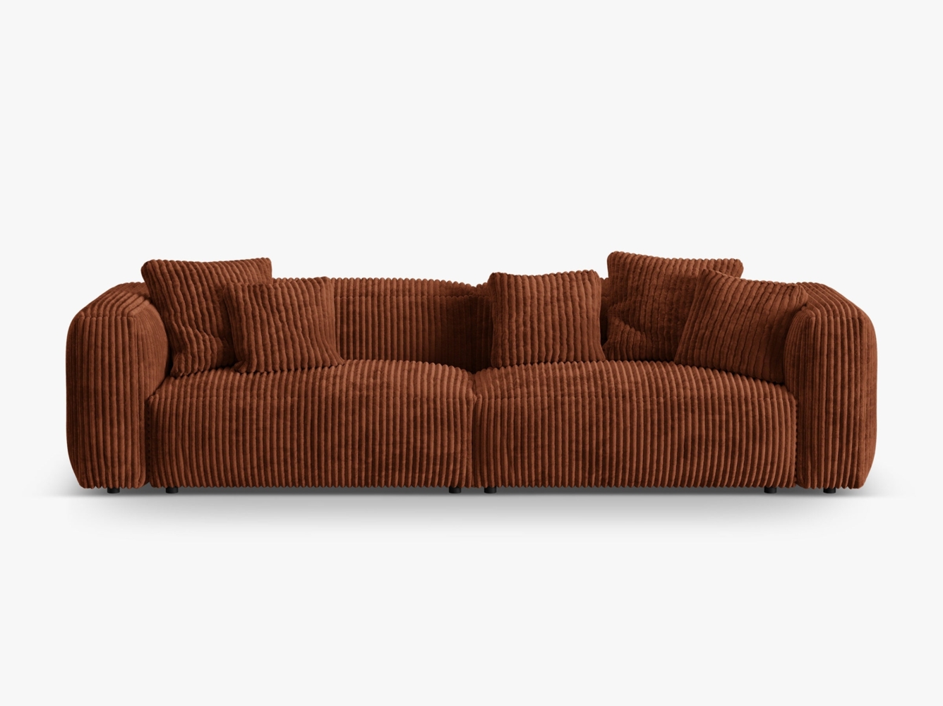 Micadoni Sofa Martina 4-Sitzer Kord Ziegel Bild 1