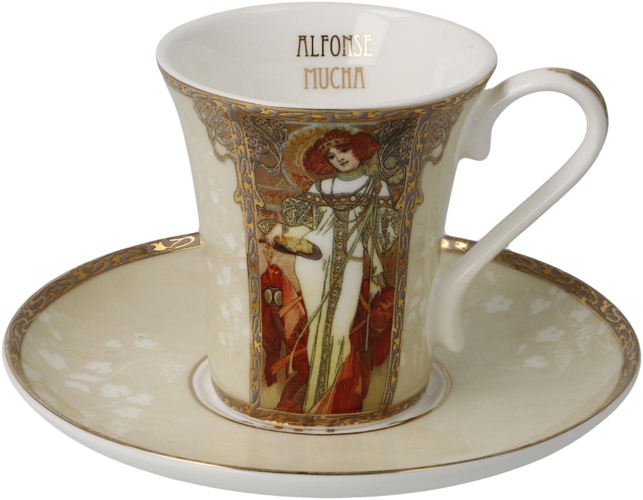 Goebel / Alphonse Mucha - Herbst / Winter / Fine Bone China / 12,0cm x 12,0cm Bild 1