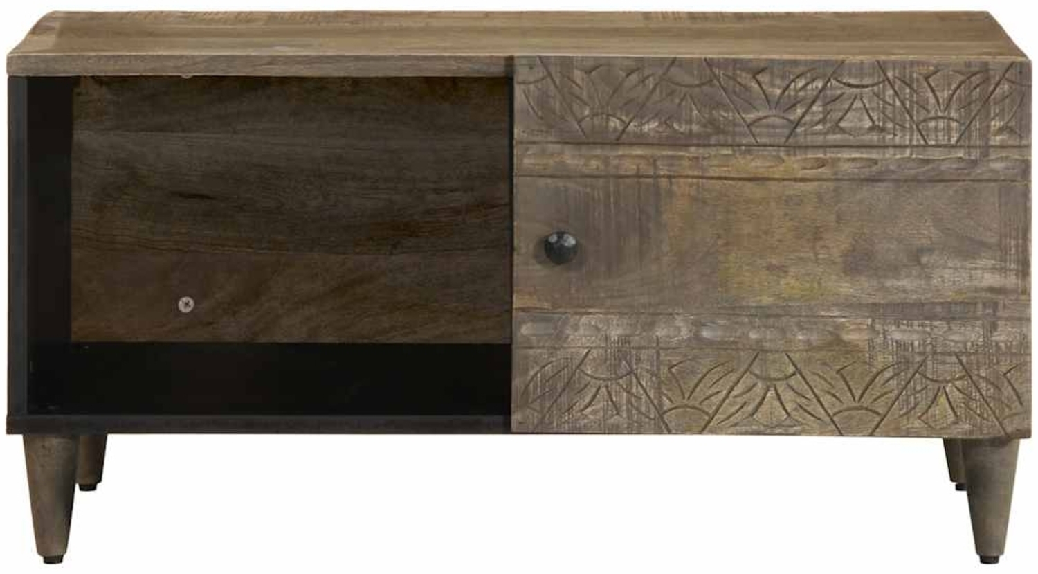 vidaXL Couchtisch Hellgrau 80x50x40 cm Massivholz Mango 4017796 Bild 1