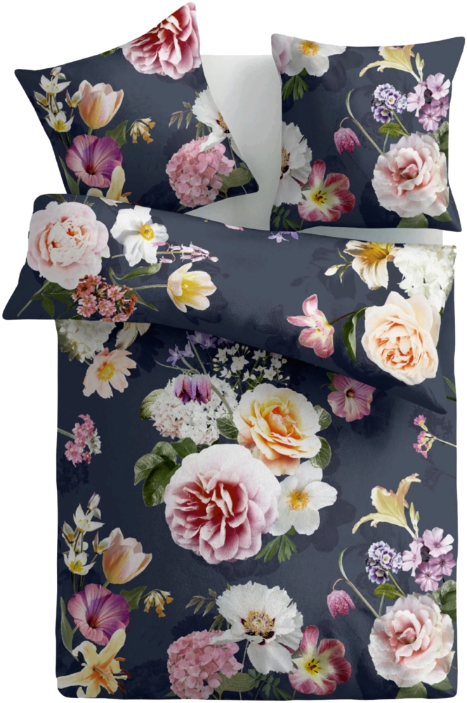 Bettwäsche-Set (135x200cm) - Renforce Flower Blue Bild 1