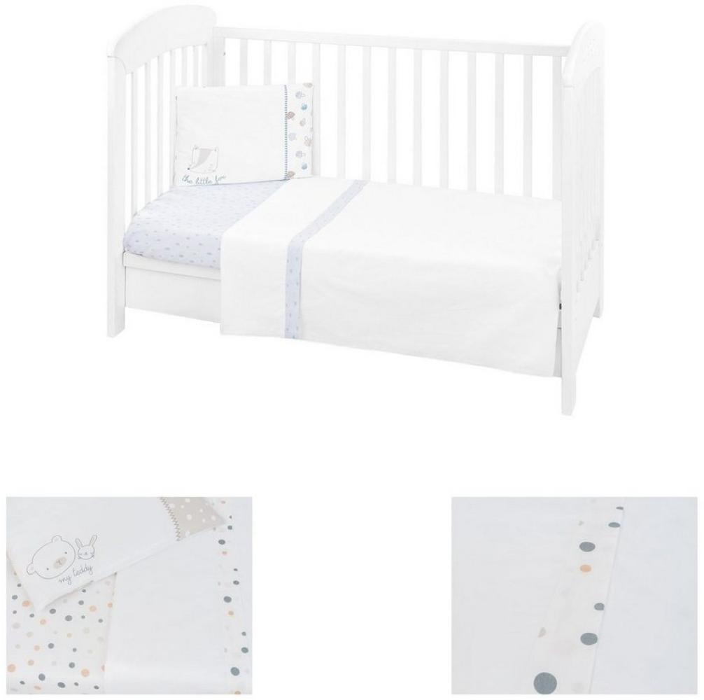 Kikkaboo Kinderbettwäsche 3tlg, Decke 180 x 135, Kissen 45 x 35, Laken 140 x 70 blau Bild 1